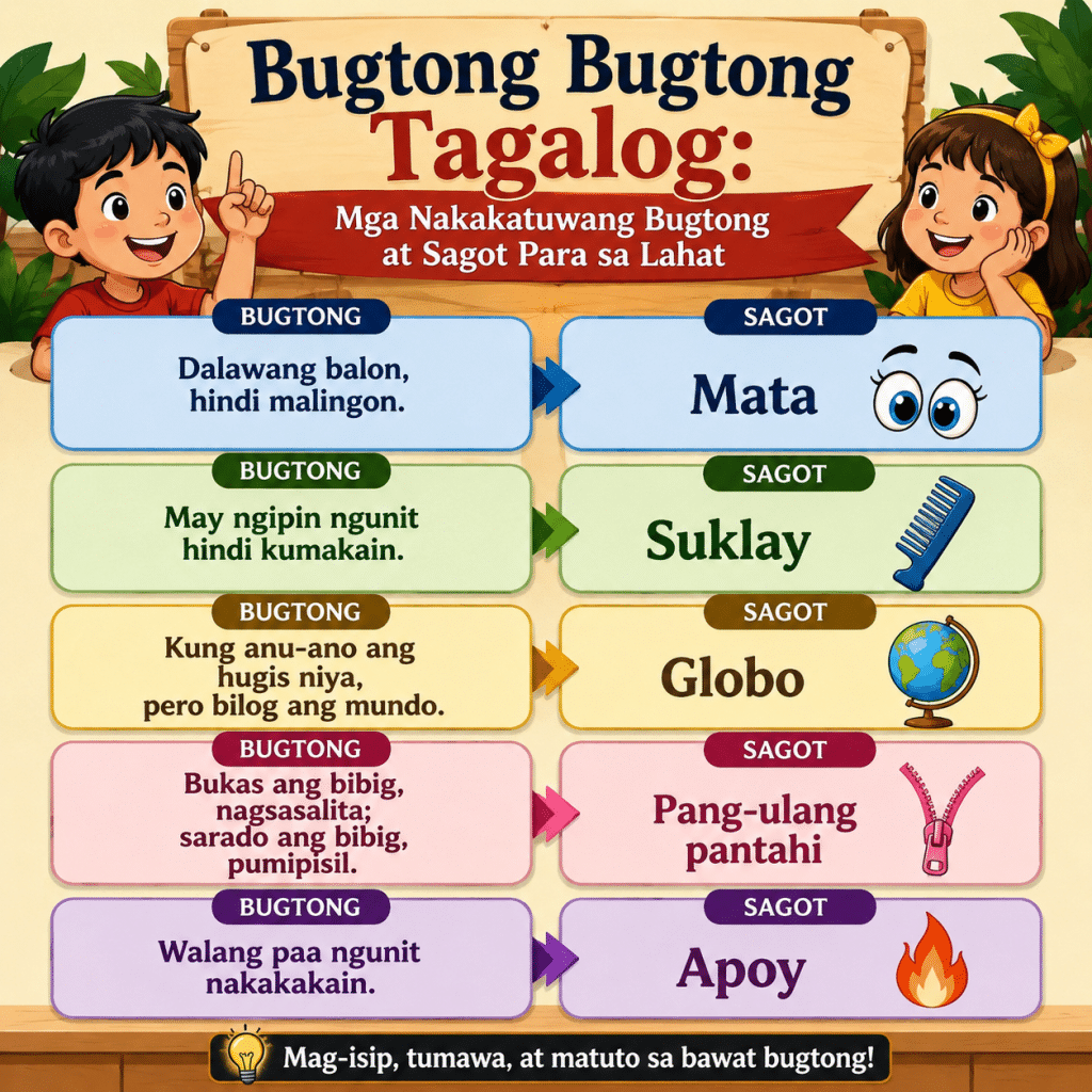 Bugtong Bugtong Tagalog Mga Nakakatuwang Bugtong at Sagot Para sa Lahat