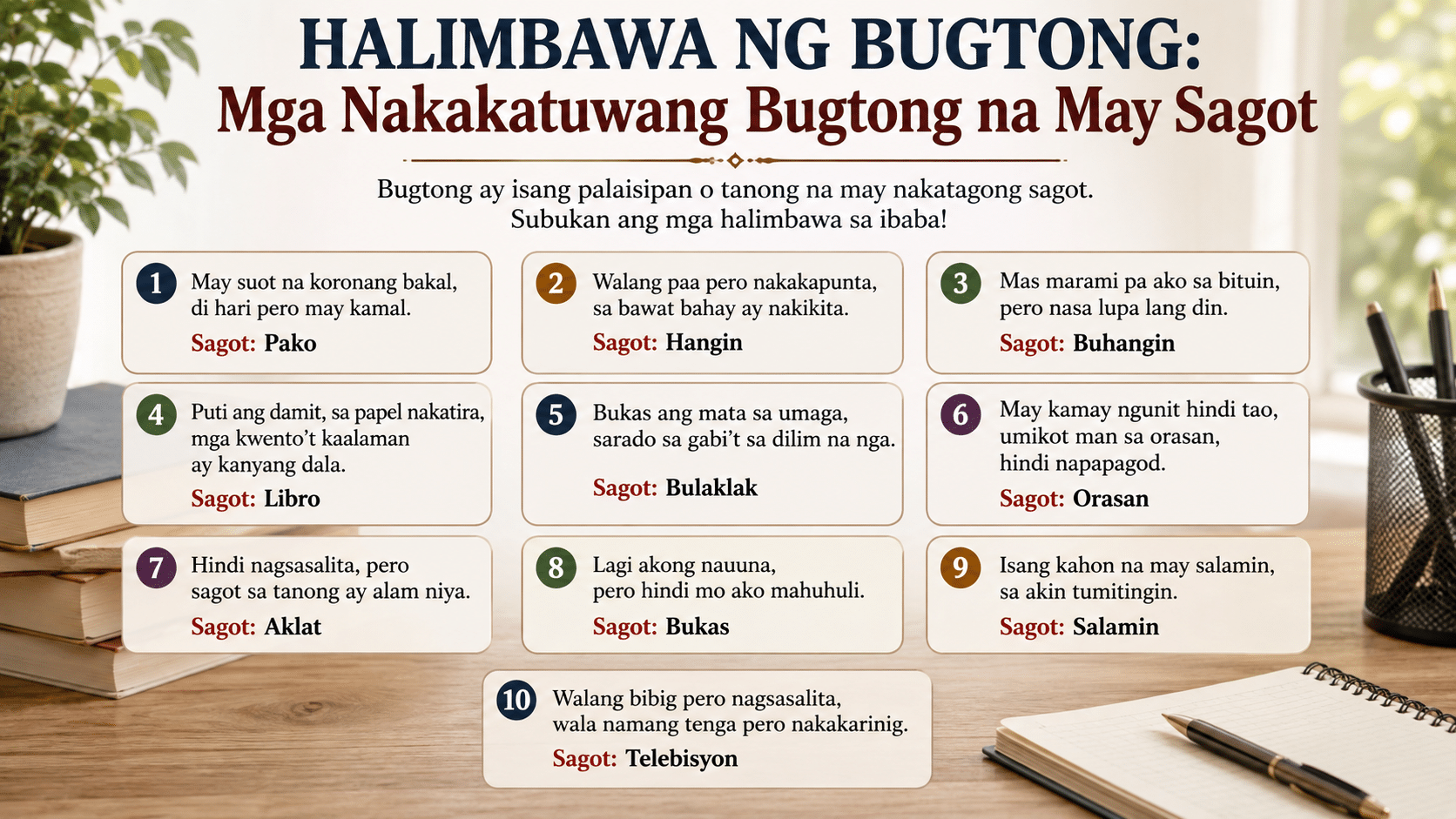 Halimbawa ng Bugtong Mga Nakakatuwang Bugtong na May Sagot