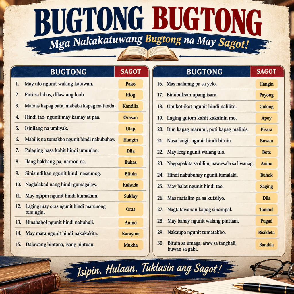 Bugtong Bugtong 1000+ Tagalog Riddles with Answers