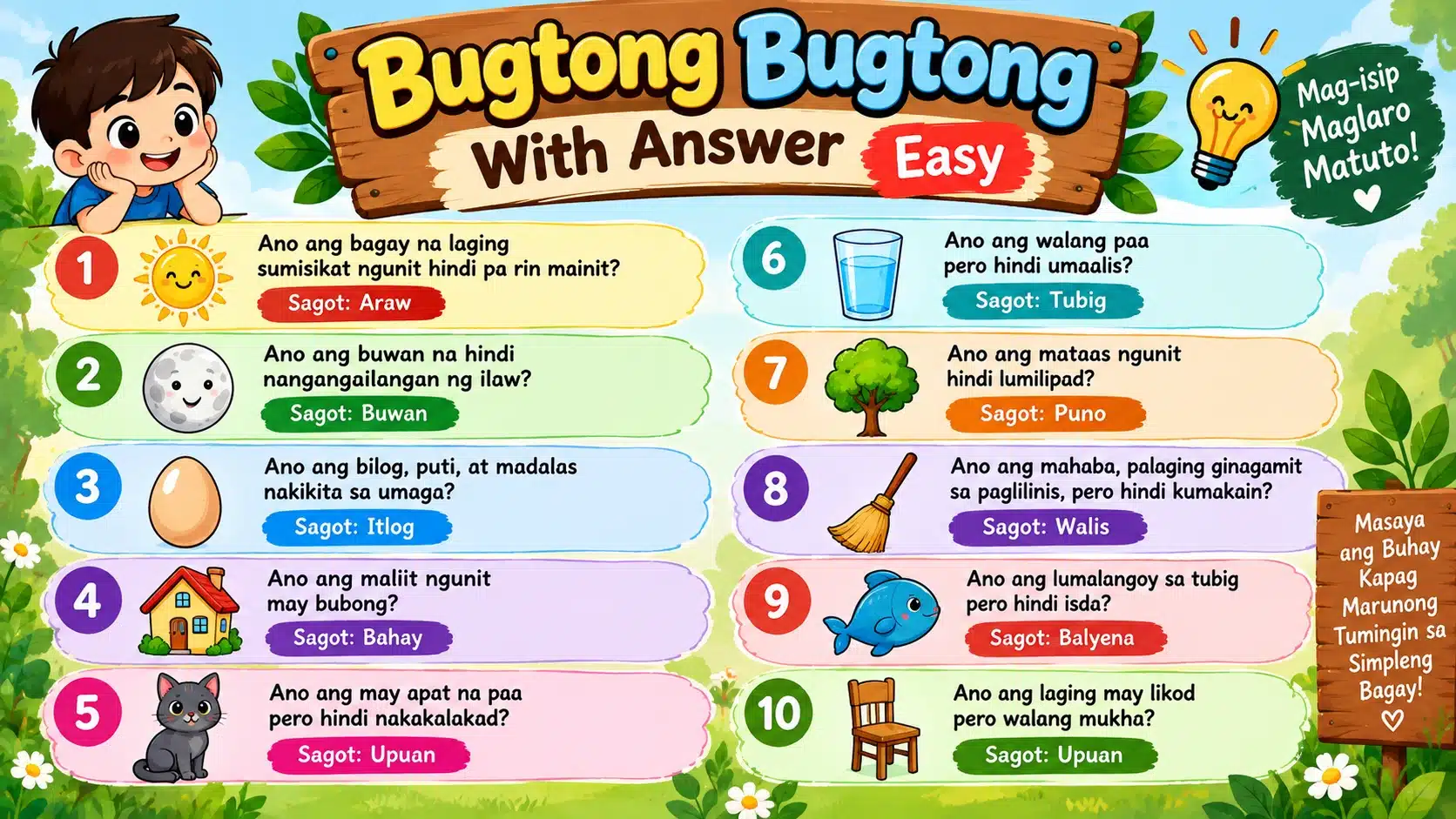 Bugtong Bugtong With Answer Easy Mga Madadaling Bugtong na May Sagot