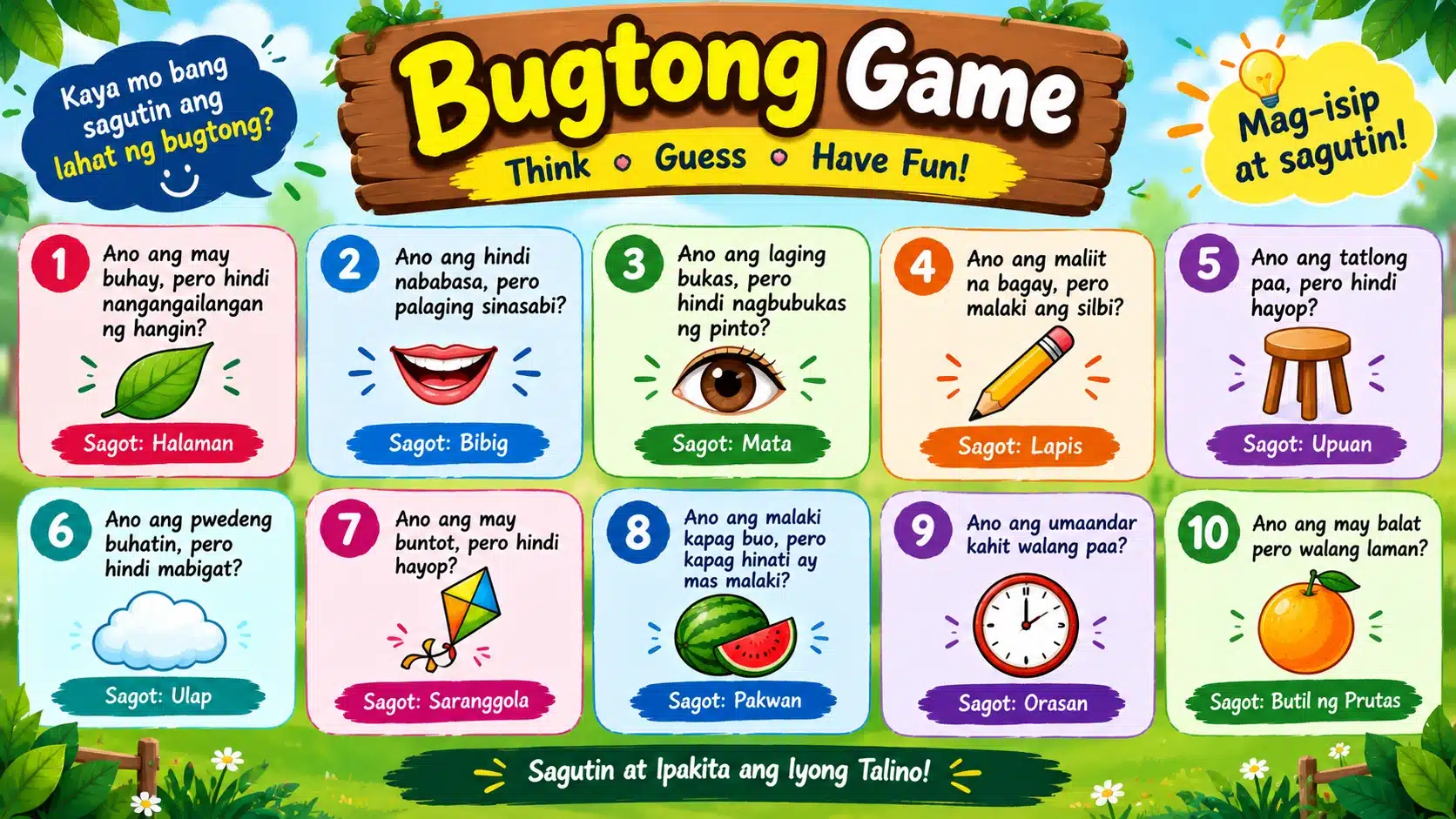 Bugtong Game Masayang Filipino Riddles at Palaisipan