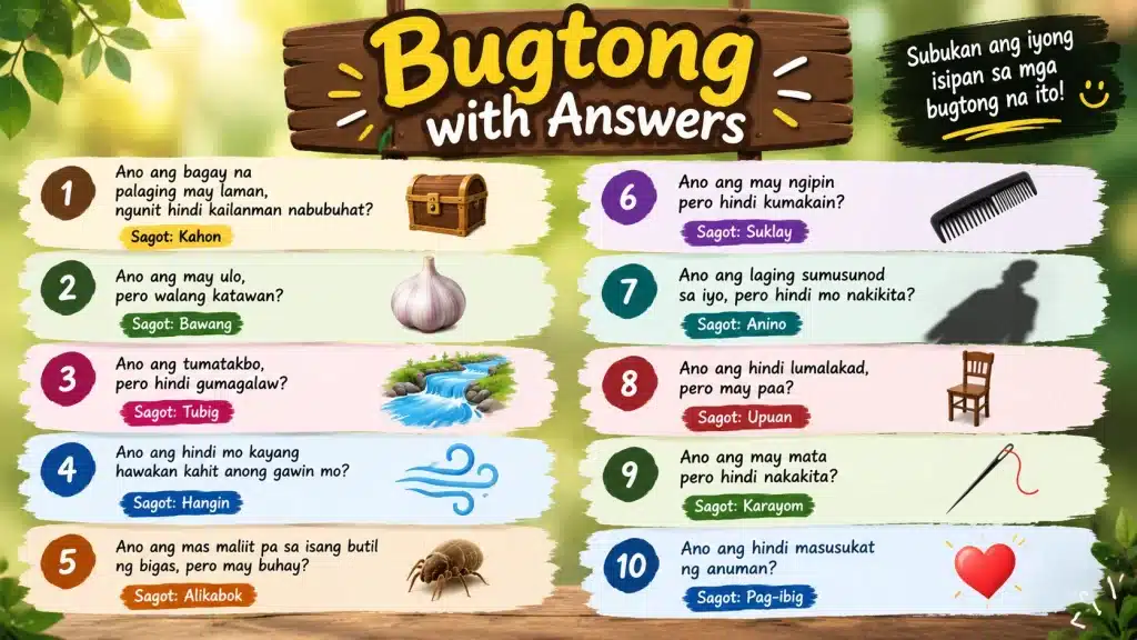 Bugtong with Answers Mga Nakakatuwang Palaisipan sa Filipino