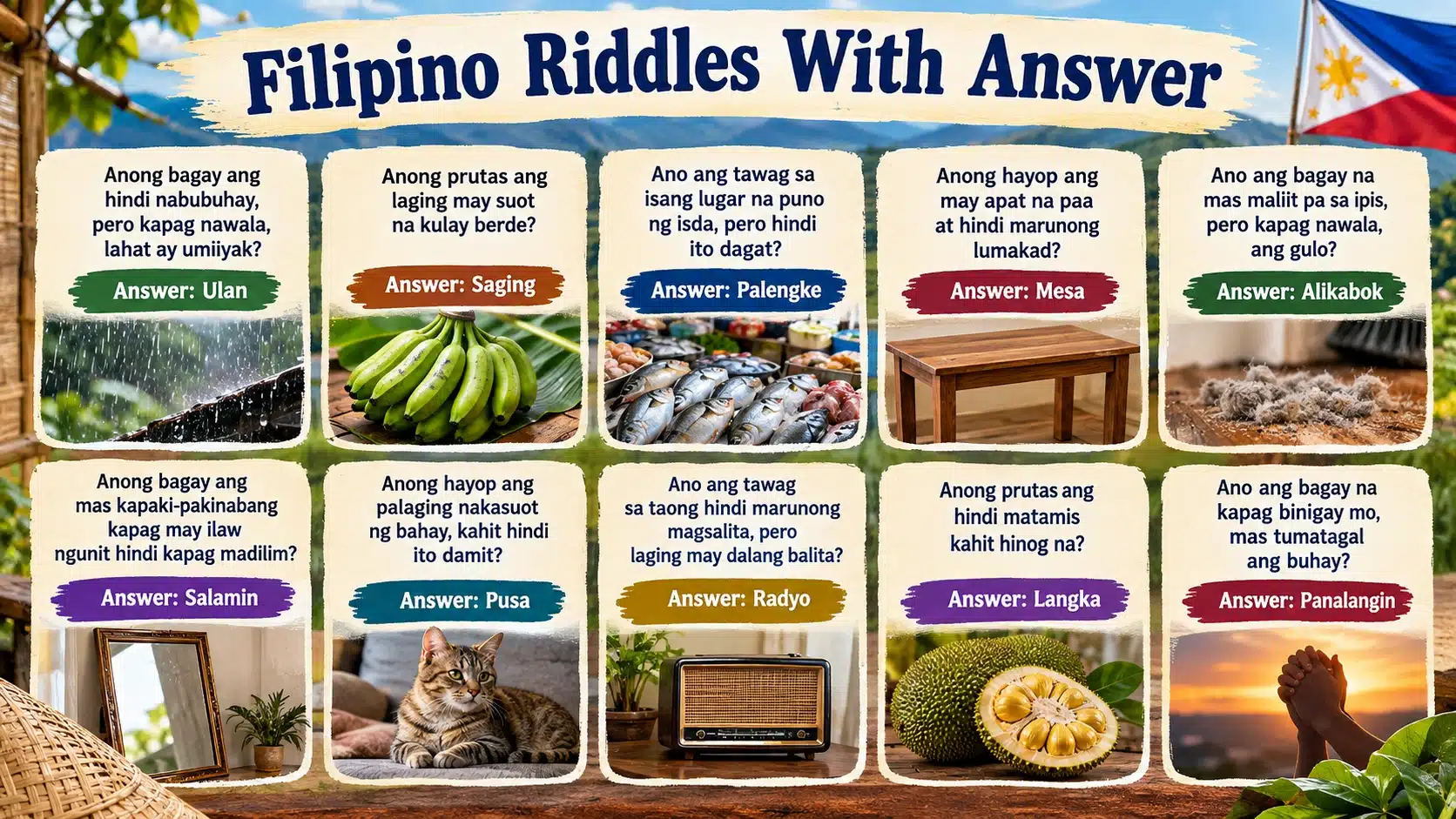 Filipino Riddles With Answer: Fun and Clever Palaisipan for Everyone
