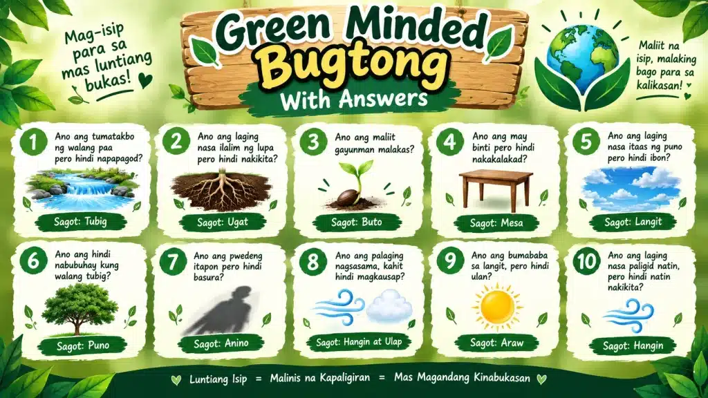 Green Minded Bugtong With Answers Nakakatawang Palaisipan