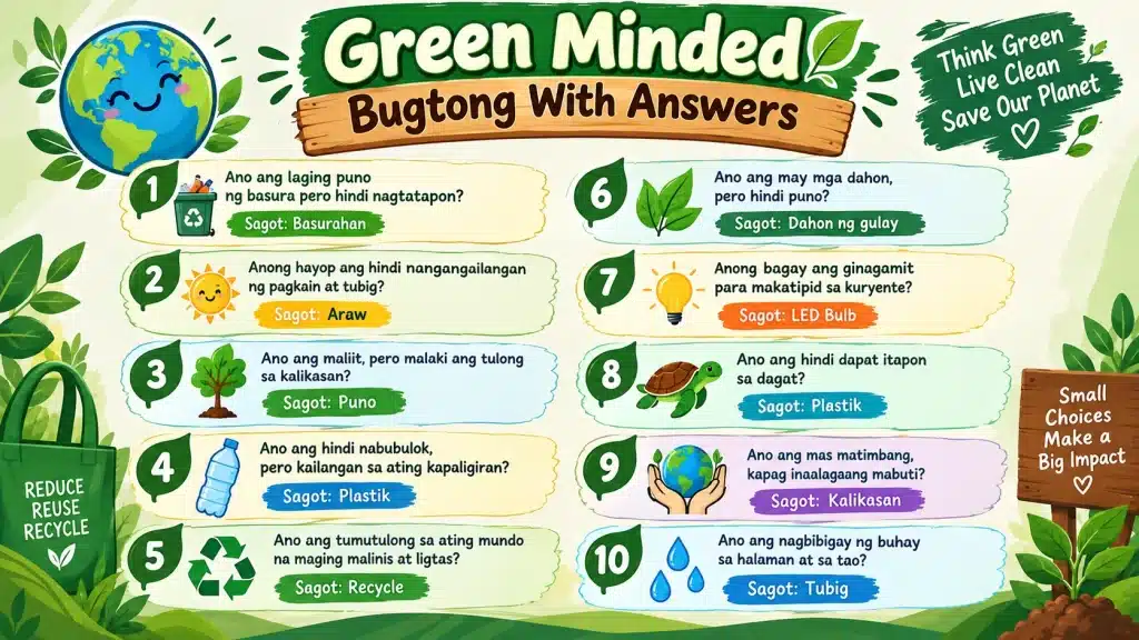 Green Minded Bugtong With Answers Nakakatawang Palaisipan
