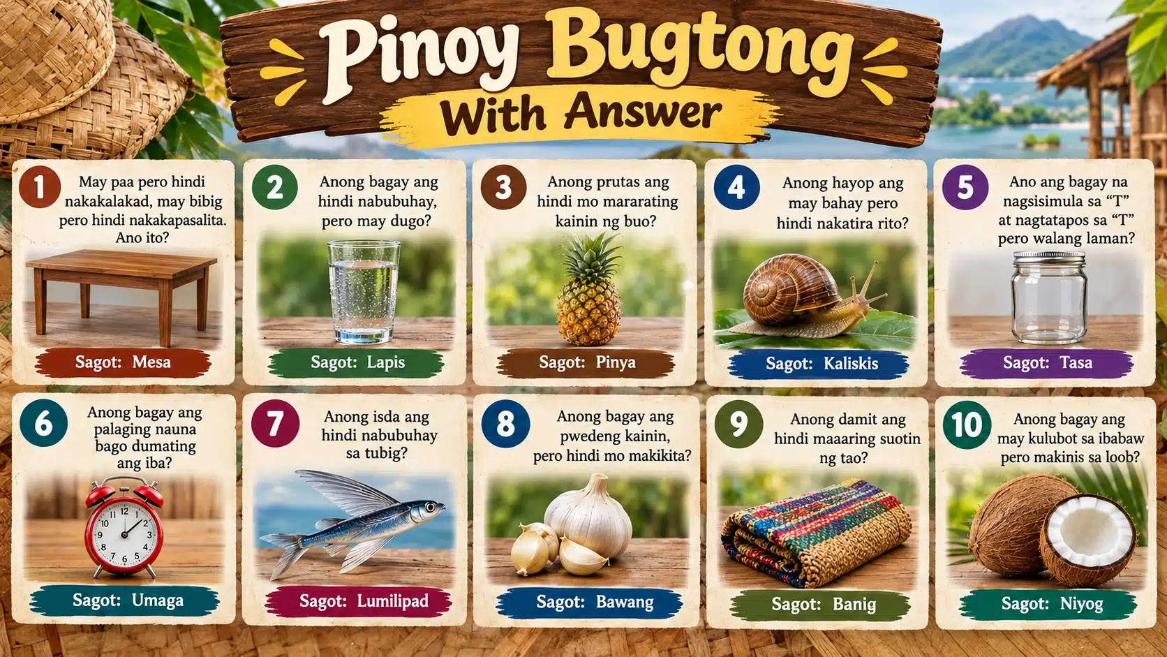 Pinoy Bugtong With Answer Mga Nakakatuwang Palaisipan sa Filipino