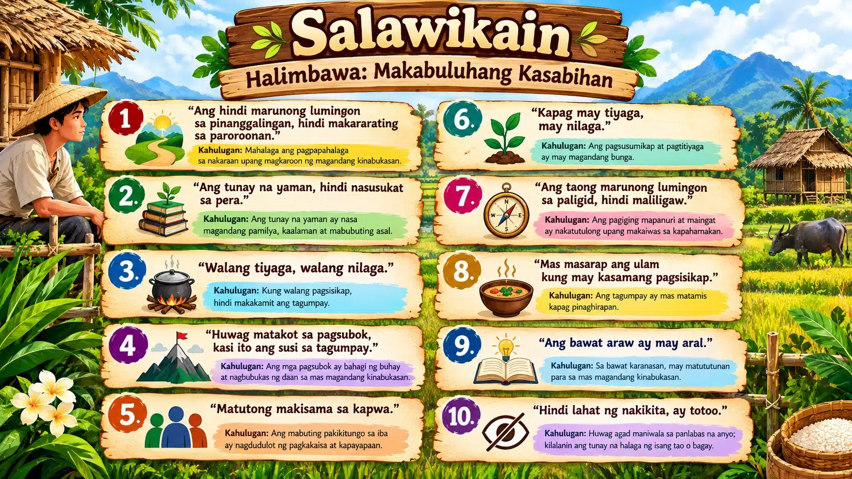 Salawikain Halimbawa Makabuluhang Kasabihan